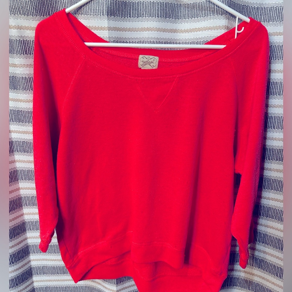 Eyelash Couture Pink off the shoulder Sweater